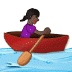 🚣🏿‍♀️ woman rowing boat: dark skin tone display on Samsung